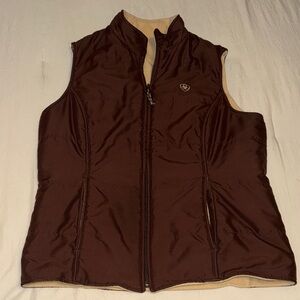Ariat Reversible Women's Brown Smooth/Cream Fleece Vest size Medium.